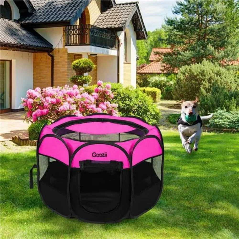 Playpen for Indoor Cat, Portable Foldable Dog Playpen  (Small Size, Pink)